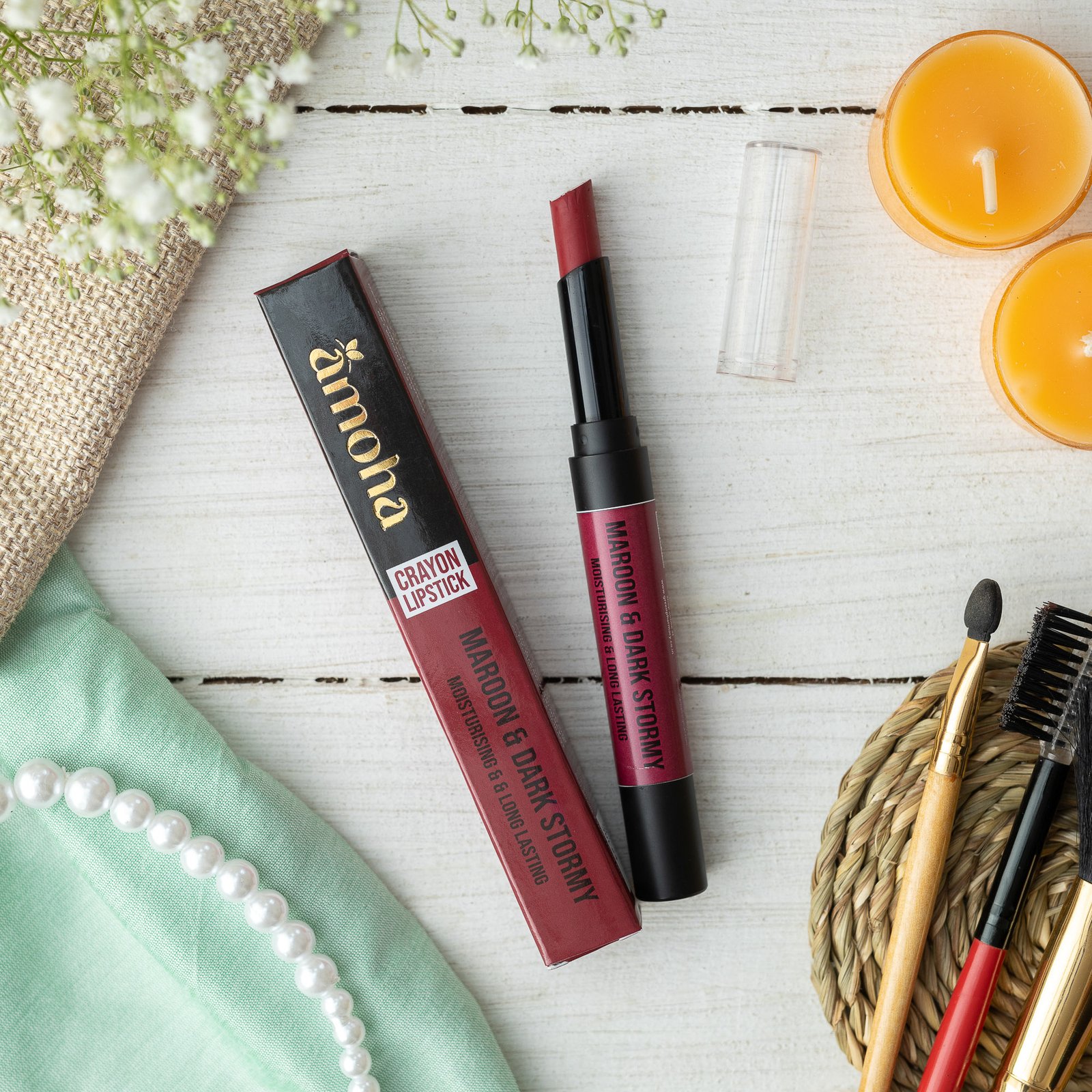 Crayon maroon & Dark stormy